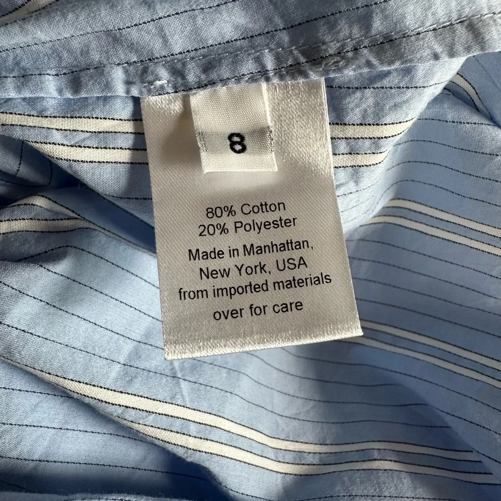 Rachel Comey Blue and White Bishop Sleeve Agathon dress oversized 8 - Picture 9 of 10